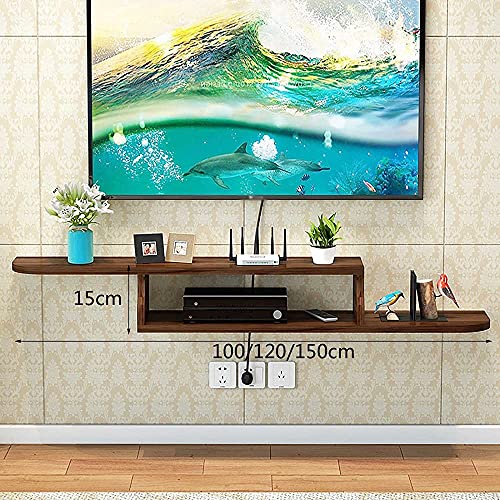 TV Stand Wall Hanging TV Stand,Floating TV Unit,Wall-Mounted TV Cabinet Shelf Router Shelf DVD Set-Top Box Storage Rack/D / 120cm