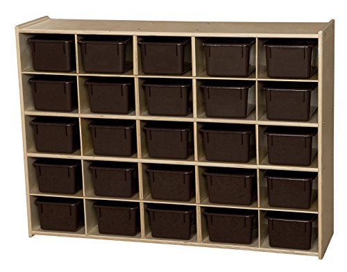 Contender 25 Cubbies Tray Cabinet, Kids Toy Storage Organizer, 100% Birch Plywood Cabinet for Kindergarten, Homeschool, Preschool Art and Craft Supplies