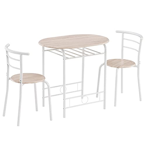 Breakfast Table (one Table and Two Chairs), Suitable for Kitchen, Dining Room, Living Room Black