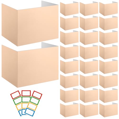 Gueevin 24 Pieces Desk Dividers Classroom Privacy Boards for Student Desk Divider Panel with Labels Privacy Folder Boards for School Teacher Student Study Test (Purple)