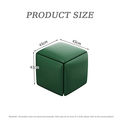 5 in 1 PU Leather Seating Nesting Ottoman Cube with Swivel Casters Stackable Sofa Chair Stool Movable Footstool Dressing Chair for Living Room Bedroom Colorful (Size : Gray B)