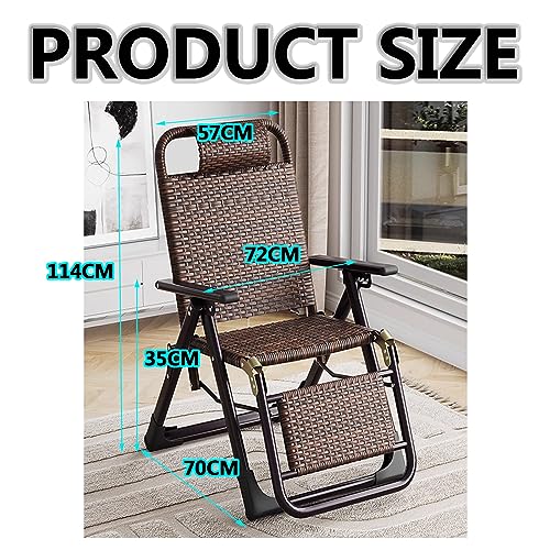 Outdoor Rattan Furniture Chaise Lounge,Portable Patio Lounge Chair,Zero Gravity Chair,Oversized Camping Chairs,Adjustable Adjustable Backrest,for Patio, Yard, Pool, Beach.