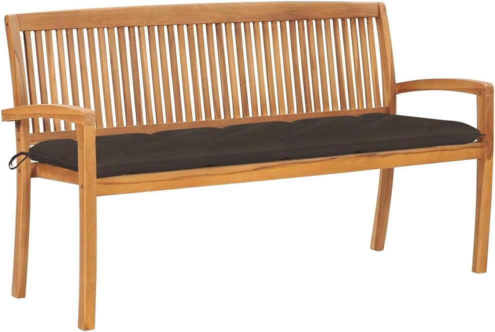 Stacking Patio Bench with Cushion 62.6