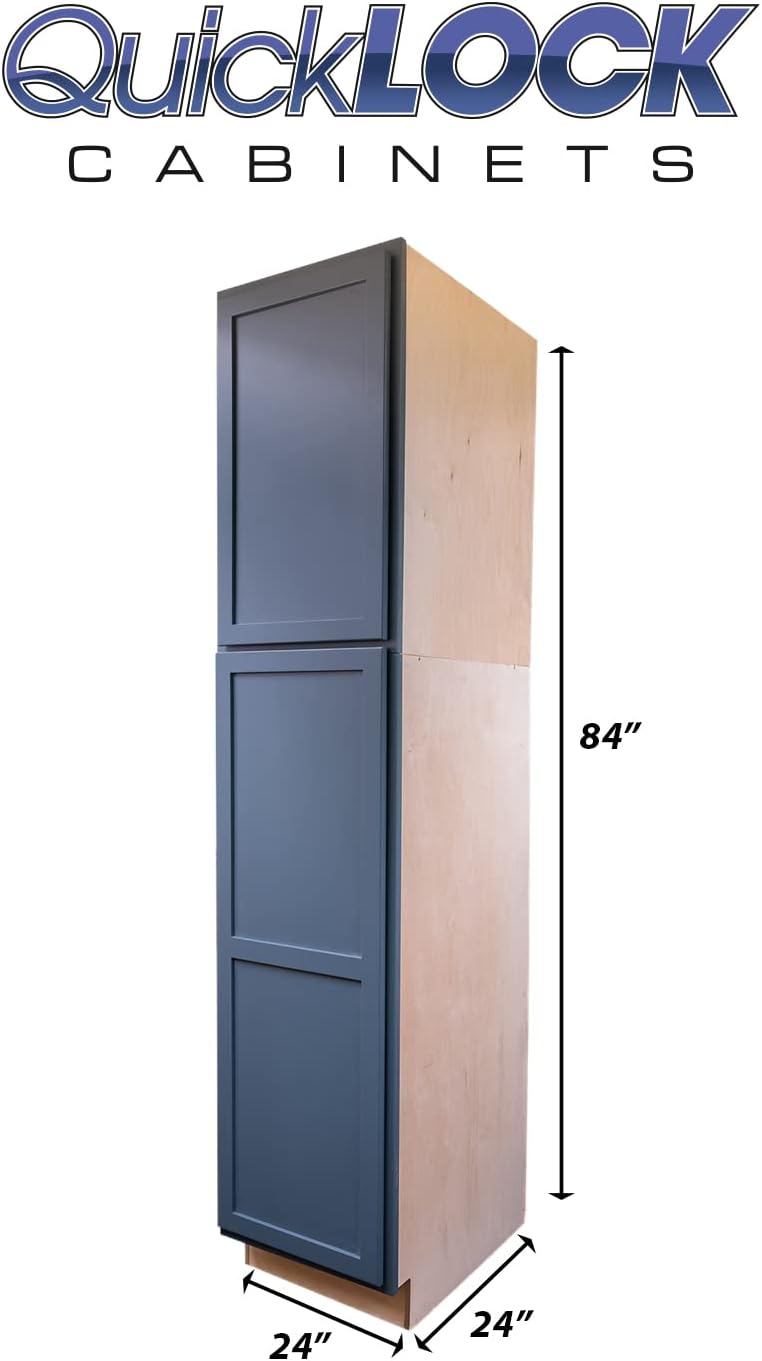 Quicklock RTA (Ready-to-Assemble) | Base Kitchen Cabinets - Shaker Style | 100% Plywood | Made in America | Soft Close Hardware (Needlepoint Navy, 24
