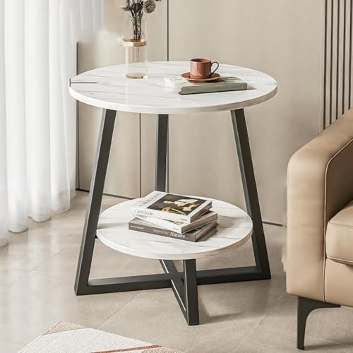 Round Coffee Table,Storage Coffee Tables for Living Room,Small Coffee Table,Industrial end Table Side Tables,Coffee Table Converts to Dining Table,for Apartment,Easy Assembly(Walnut black,60x55cm)