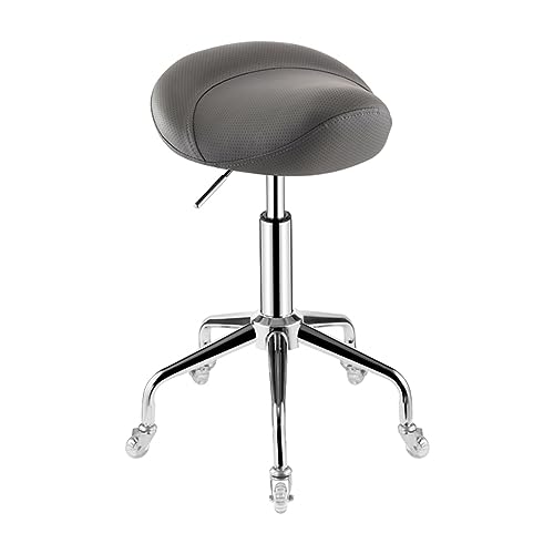 Saddle Stool with Wheels Ergonomic Swivel Rolling Stool Height Adjustable Salon Stool for Clinic Dentist Beauty Salon Tattoo Home Office Saddle Chair independence