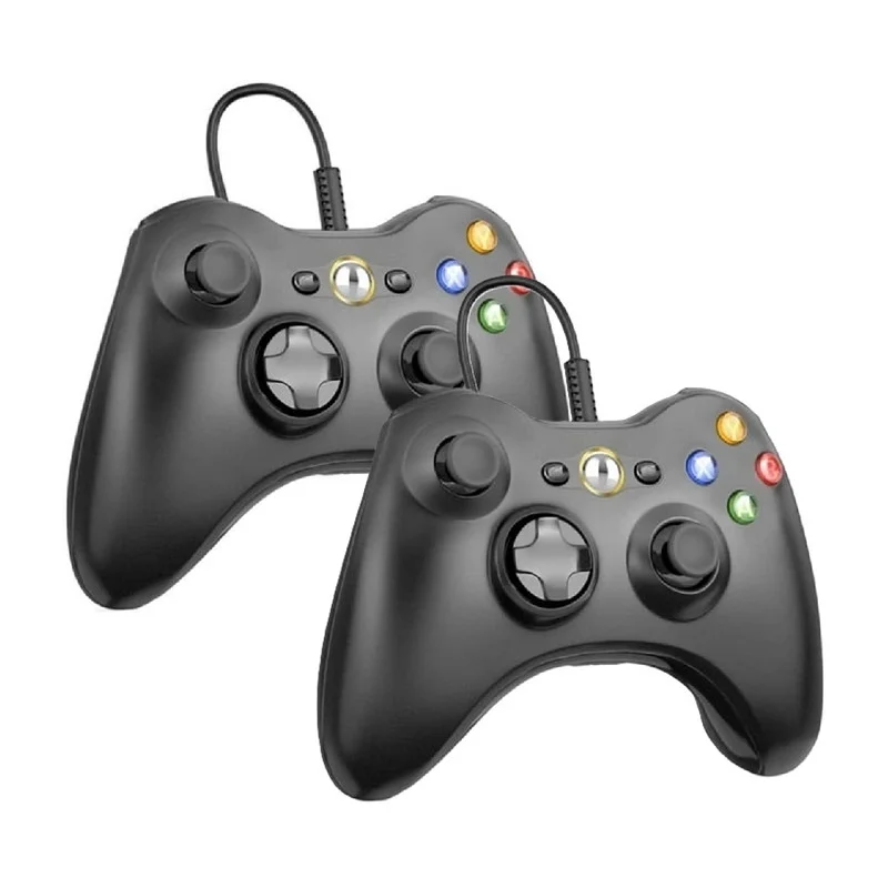 Restored Xbox 360 S 250GB Game Console Black with 2 Retrofam Black Controllers (Refurbished)