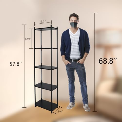 5 Tier Corner Shelf with LED Light, 57.8