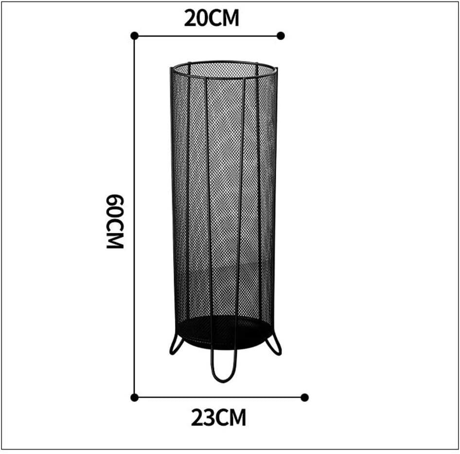 Hua Wrought Iron Umbrella Stand, Light Luxury and Simple Umbrella Bucket, for Home Hotel Company Entrance Storage Rack, with 6 Hooks, Large Capacity 23x23x60cm