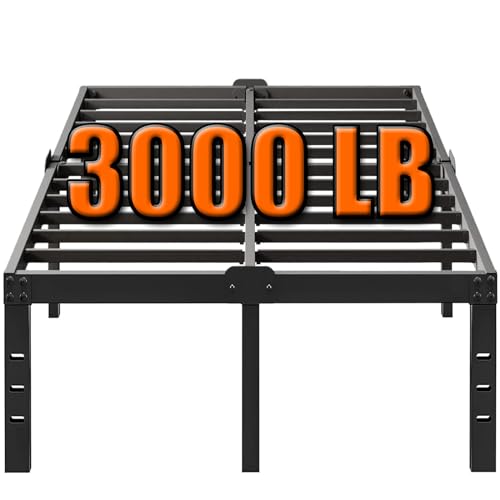 14 Inch California King Bed Frames Heavy Duty Metal Platform Beds Frame No Box Spring Needed Steel Slats 3500lbs Bed Base Cal King Size,Noise-Free,Easy Assembly