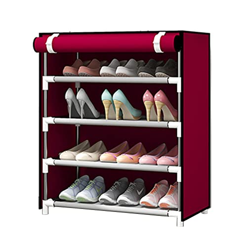 Shoe Rack for Closet Door,Multi-Layer Simple Shoe Shelf Organizer,Space-Saving Shoe Stand Display Easy to Install Shoe Cabinet-Grey 60x30x123cm(24x12x48inch)