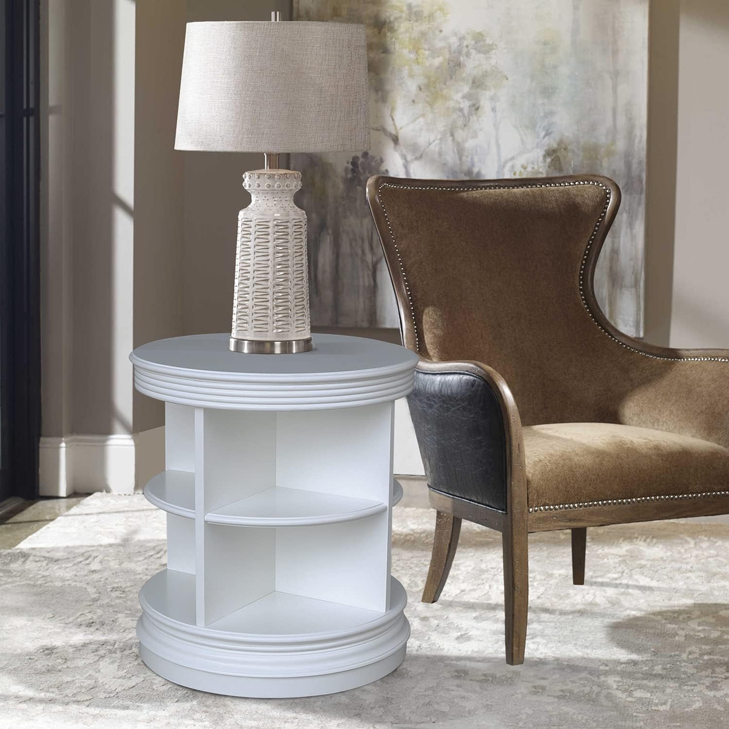 IC International Concepts End Table, White