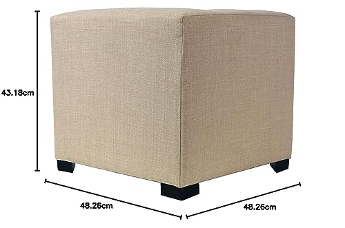 MJL Furniture Designs Merton Designer Square 4 Button Tufted Upholstered Ottoman, Grey