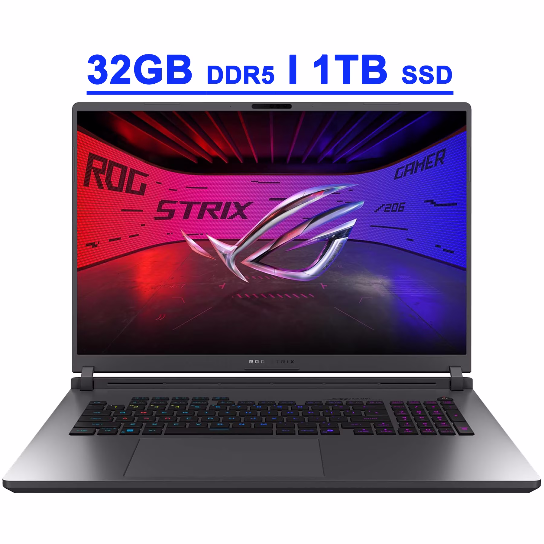 Asus ROG Strix G18 G815 Gaming AI PC Laptop 18" 2.5k (2560x1600) 240Hz (100% DCI-P3, 3ms) Intel 24-core Ultra 9 275HX 32GB DDR5 1TB SSD GeForce RTX 5060 RGB Backlit Wi-Fi7 Win11 Copilot AI