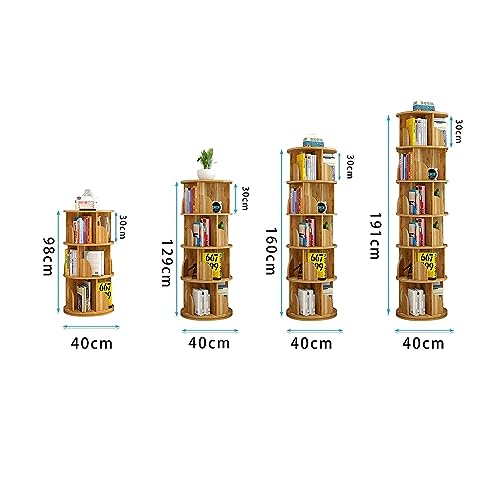 360° Rotating Bookshelf Wood Plastic Board Bookshelf Space Saving Rack Bookcase Home Bookshelves Living Room Bedroom Hallway
