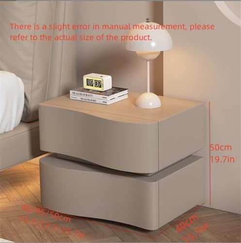 2 Drawer Dresser for Bedroom, Nightstand with 2 Drawers, Small Irregular Side Table，Night Stand for Bedroom (Color : Black, Size : 17.7 * 15.7 * 19.7in)