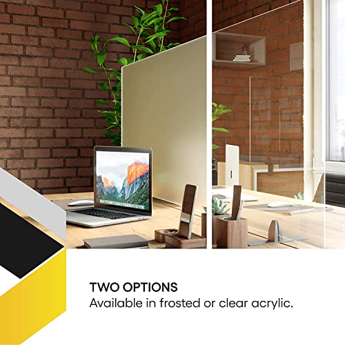 Acrylic Free Standing Screen, Divider for Desk Privacy Home & Office Partitions for Table Top Workstation, Portable Cubicle Panel for Work, 12