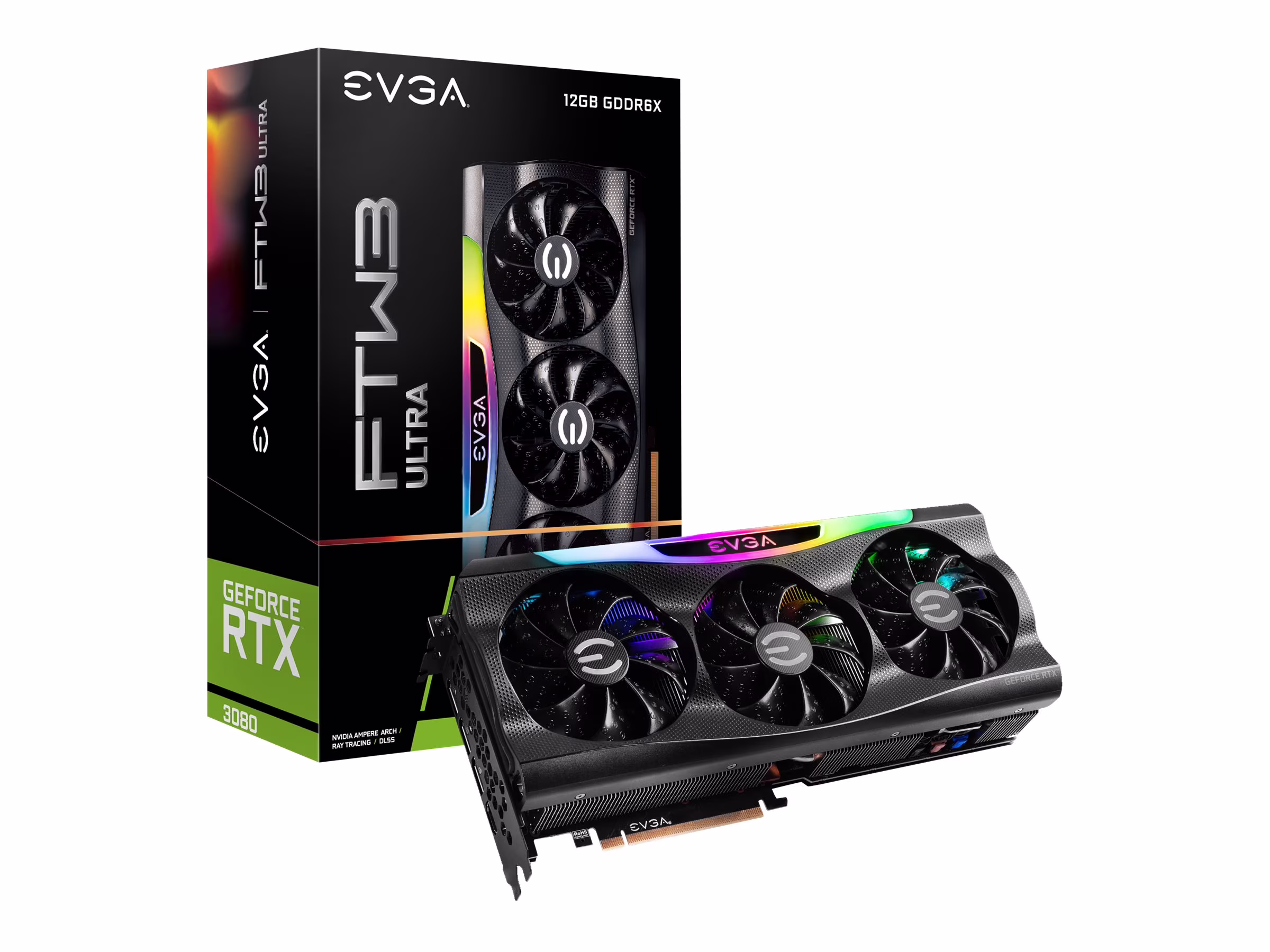 EVGA GeForce RTX 3080 12GB FTW3 ULTRA GAMING, 12G-P5-4877-KL, 12GB GDDR6X, iCX3 Technology, ARGB LED, Metal Backplate, LHR