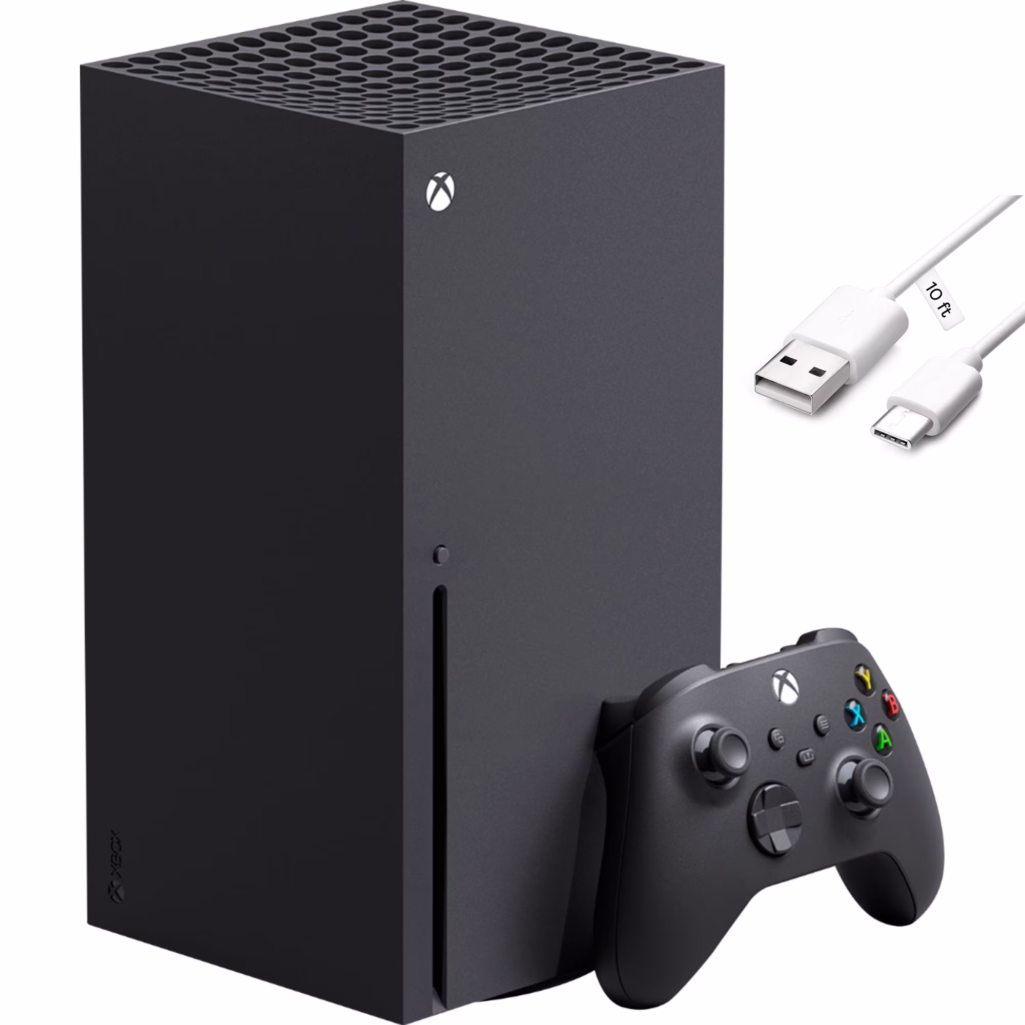 Microsoft Xbox Series X Gaming Bundle, Xbox Series X 1TB Console, One Xbox Wireless Controller, 12 Teraflops Processing Power, up to 120FPS, 4K UHD Blu-ray Drive with Mazepoly 10ft USB Type-C Charging