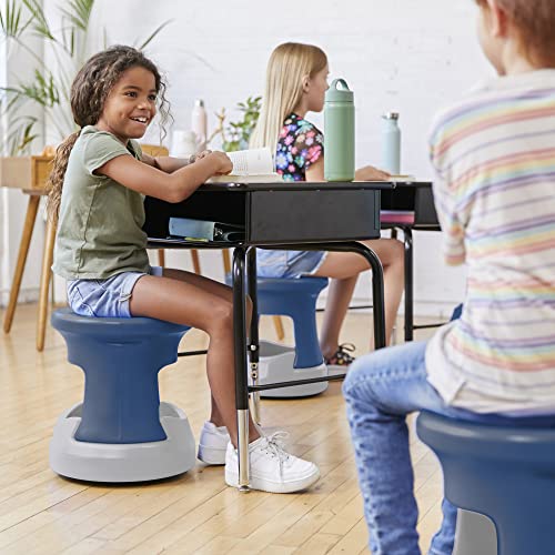 ECR4Kids Storage Wobble Stool, 15in Seat Height, Active Seating, Cyan/Light Grey