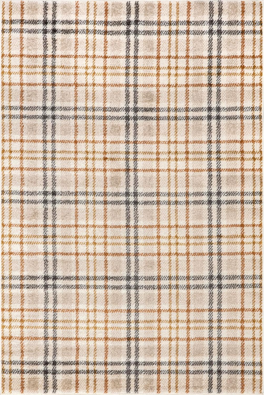 nuLOOM Noelani Casual Plaid Area Rug, 8x10, Orange and Grey