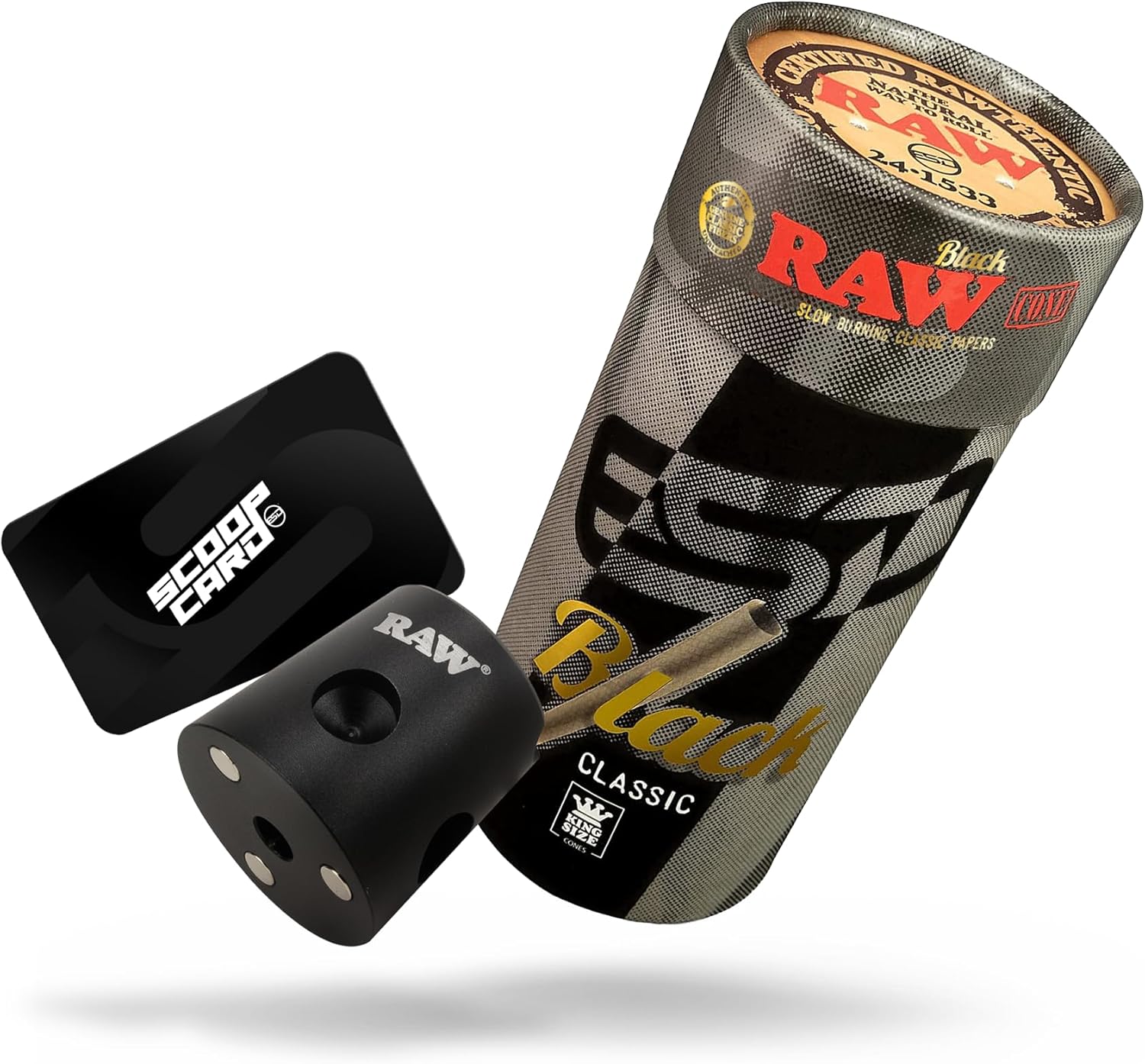RAW Black King Size Cones 100 Pack + RAW Magnetic Snuffer