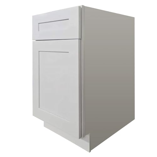 Shaker Style Unassembled Kitchen Solid Wood Base Cabinet 1 Shelf 1 Door 1 Drawer Multiple Sizes and Colors (Charcoal Black, 12