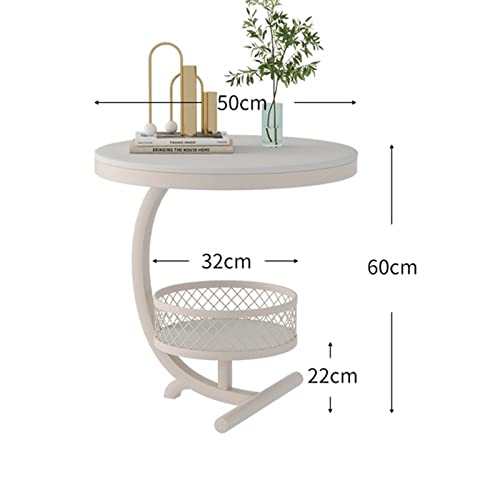 Modern Coffee Table，Round Industrial Coffee Table Metal Legs Short Table Tea Table Coffee for Dining Height 60CM Suitable for Most Sofa