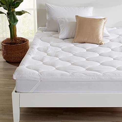 Ultra-Soft Mattress Topper. 2-Inch Thick Mattress Pad Cover. Fits Mattresses up to 18” Deep. Kyla Collection (Twin XL)