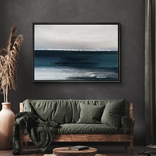 SIGNWIN Framed Canvas Print Wall Art White Watercolor Pastel Landscape Abstract Shapes Illustrations Modern Art Decorative Contemporary Chic Minimal for Living Room, Bedroom, Office - 24