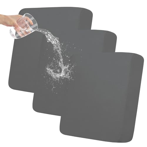 Easy-Going 100% Waterproof Chair Oversized Sofa Seat Cushion Slipcovers Couch Cushion Cover Stretch Furniture Protector for Kids, Pets (3-Piece Oversized Sofa Cushion, Camel)