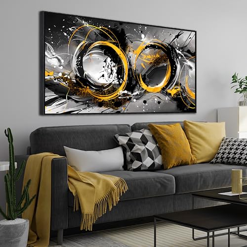 THRLVEART Abstract Wall Art for Living Room - Black Wall Art Bedroom - Large Picture Frames for Wall Size 29