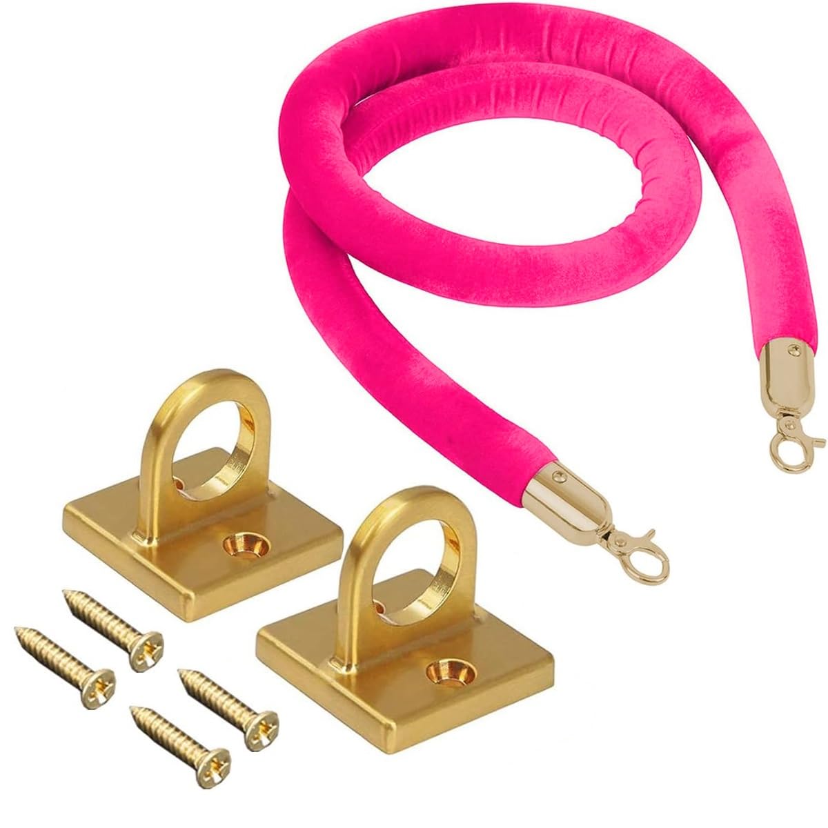 Velvet Rope Wall Mounted, Hanging Barriers Rope with 2 Wall Hooks Kits, Post Stanchion Queue Hanging VIP Rope for Movie Theaters & Red Carpet Event Crowd Control Stanchion Rope, 3Ft-13Ft(I1,4.0m/13ft)