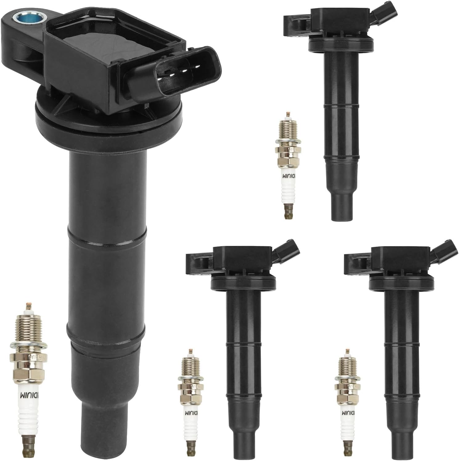 Ignition Coils & Iridium Spark Plugs UF333 for Toyota Lexus Pontiac Camry Corolla Matrix RAV4 Solara Highlander HS250h Vibe 2.4L 01 02 03 04 05 06 07 08 09 10 11 12 UF-333 5C1299-4 Set