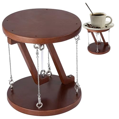 Tensegrity Sculpture, 4.7x5.1in Wooden Novel Tensegrity Table,Tensegrity Structure, Decorative Tensegrity Model for Home Livingroom (Nut-Brown)