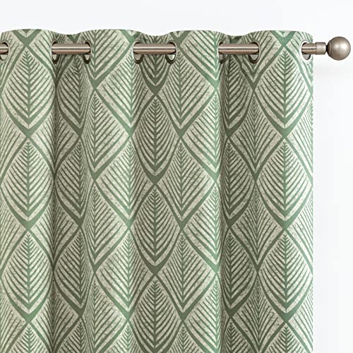 COLLACT Boho Curtains for Living Room Linen Curtains 63 Inch Length Black Geometric Striped Patterned Curtains Farmhouse Rustic Drapes Light Filtering Grommet Window Treatments 2 Panels Black on Beige