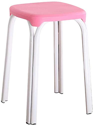 Fashion Creative Home Dining Table High Stool Plastic Stool - Three Colors Available (Size: 29X29X45cm) (Color : Green)
