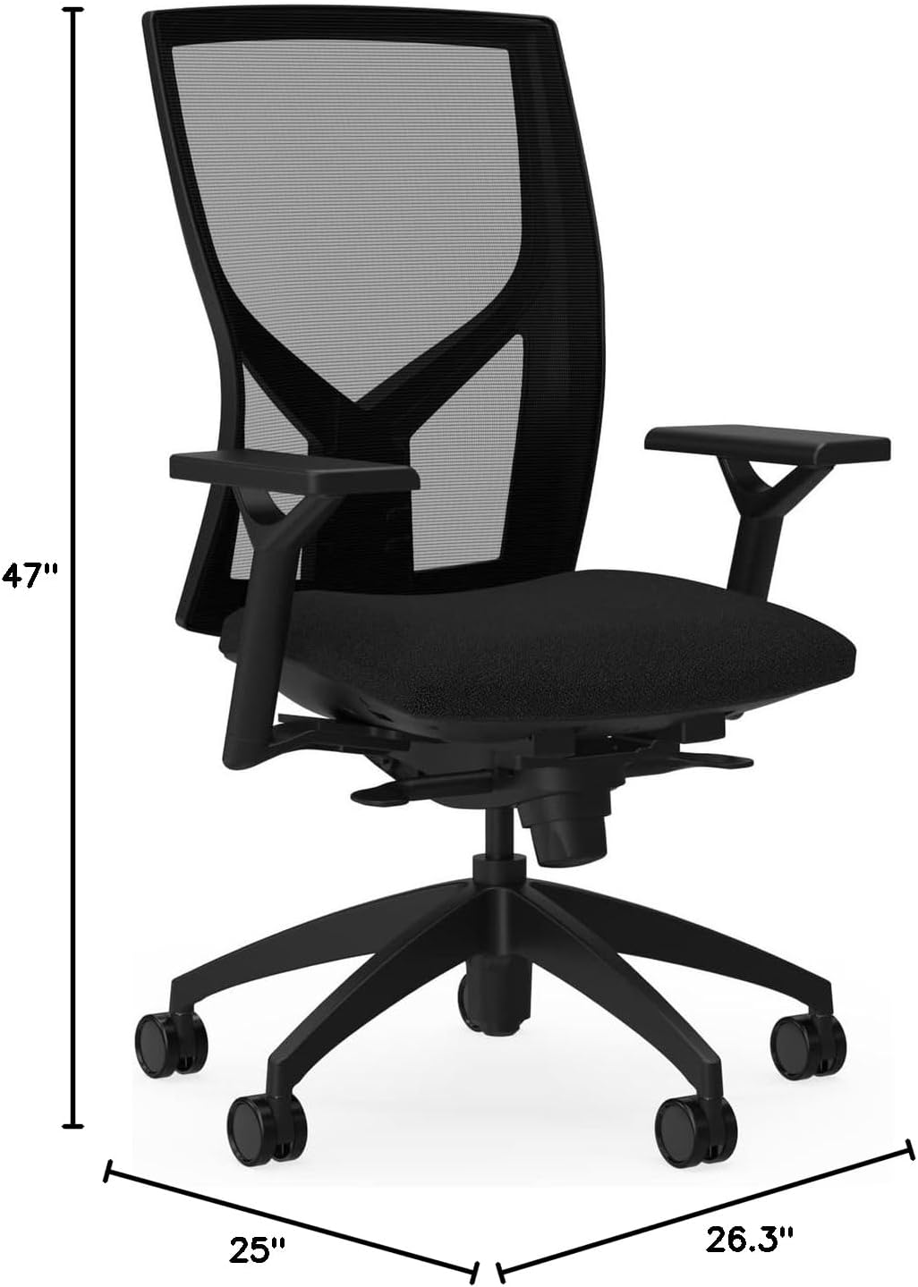 LLR83109 - Lorell High-Back Mesh Chairs with Fabric Seat