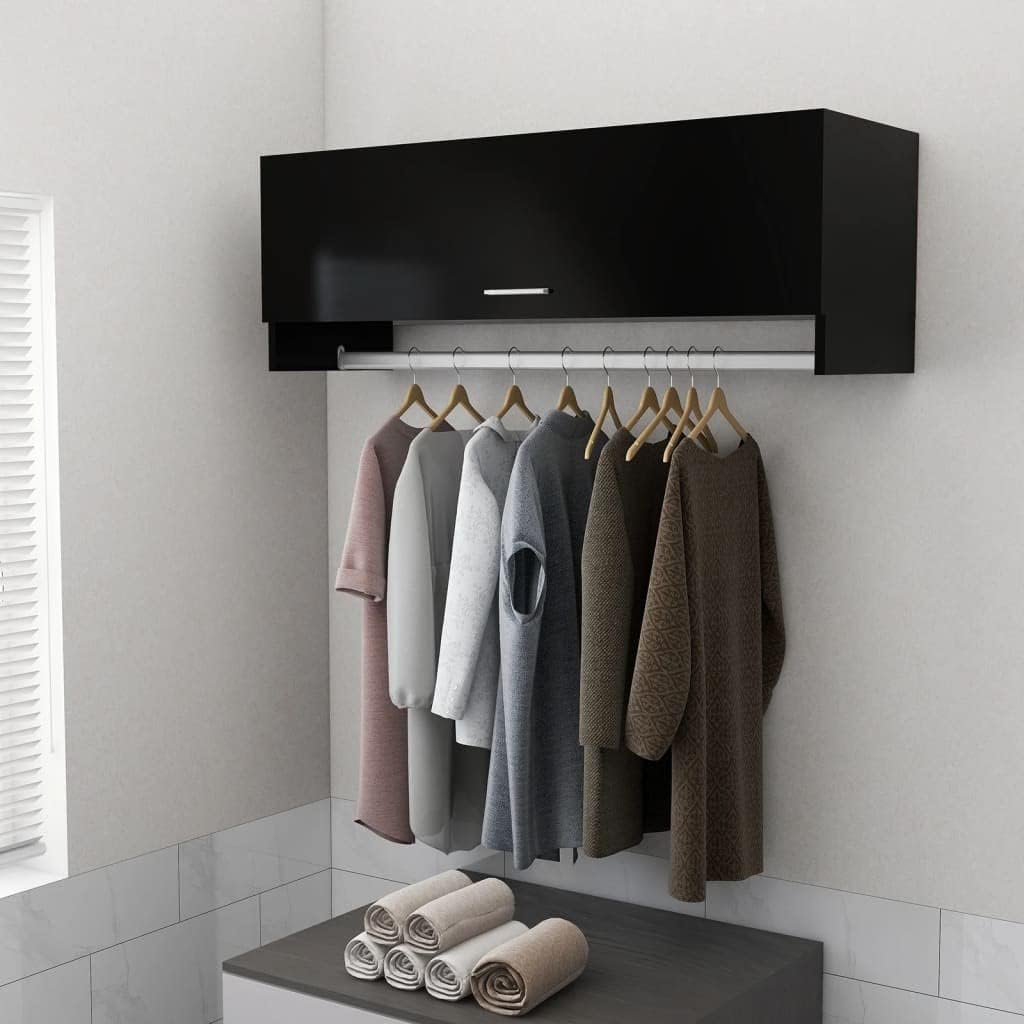 Wardrobe Black 100x32.5x35 cm Engineered Wood.Cabinets & Storage,Cupboards & Wardrobes