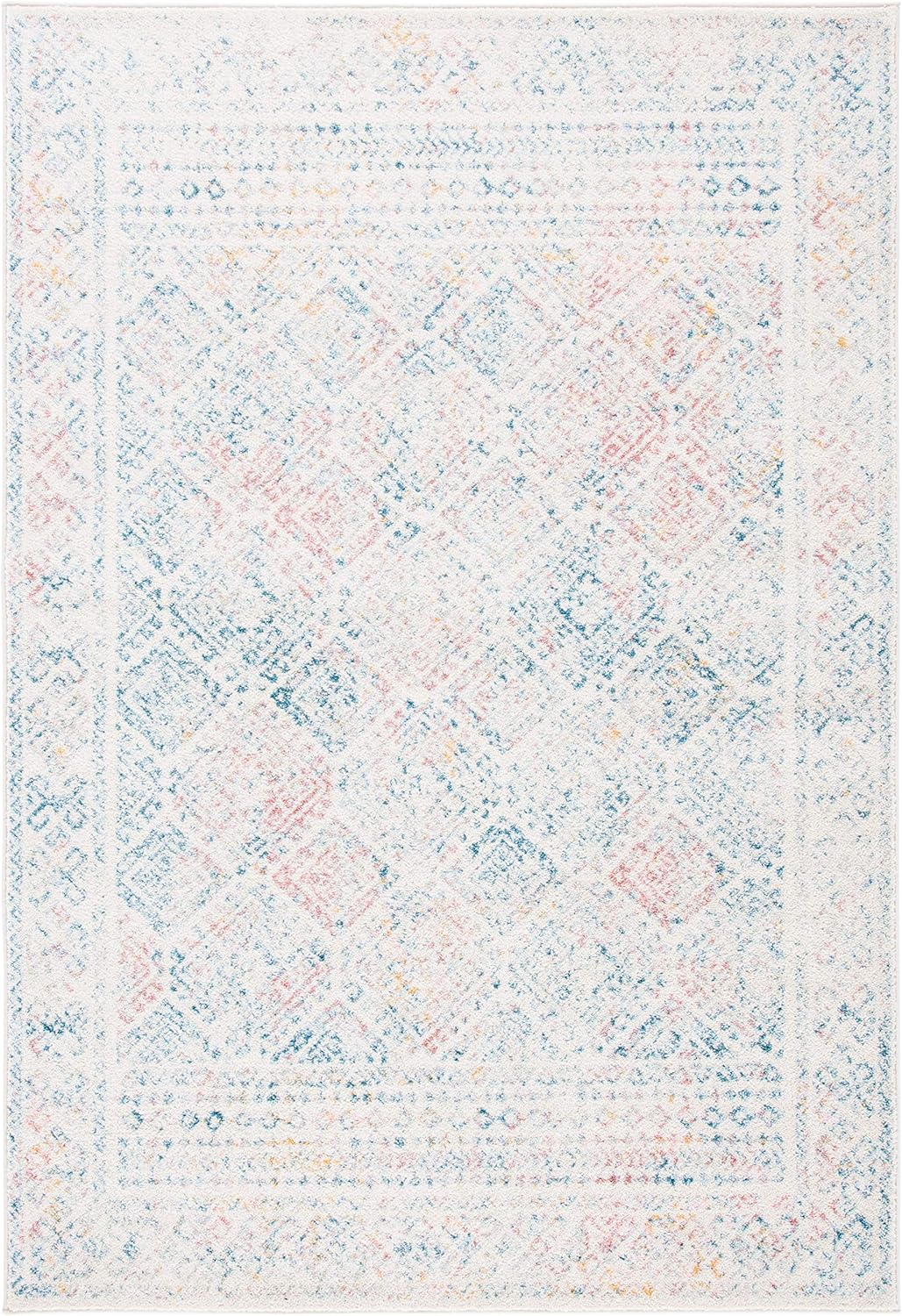 SAFAVIEH Tulum Collection Accent Rug - 3' x 5', Ivory & Terracotta, Moroccan Boho Distressed Design, Non-Shedding & Easy Care, Ideal for High Traffic Areas in Entryway, Living Room, Bedroom (TUL264C)
