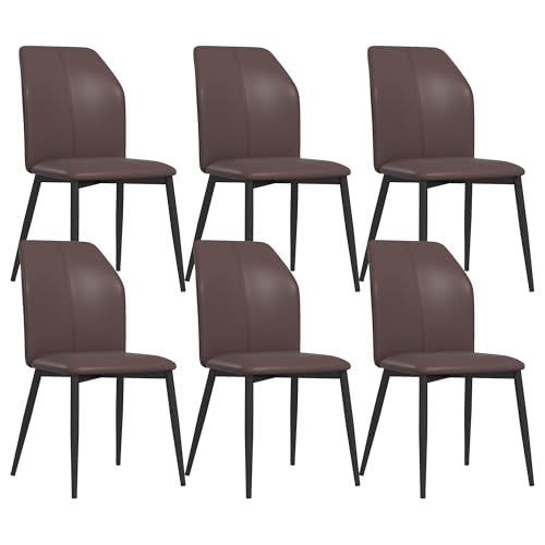 KCC Faux Leather Dining Chairs Set of 4, Modern Upholstered Wingback Kitchen Chairs Accent Side Chairs with Cushion Seat and Sturdy Metal Legs for Kitchen/Dining Room/Living Room/Restaurant(Gray)