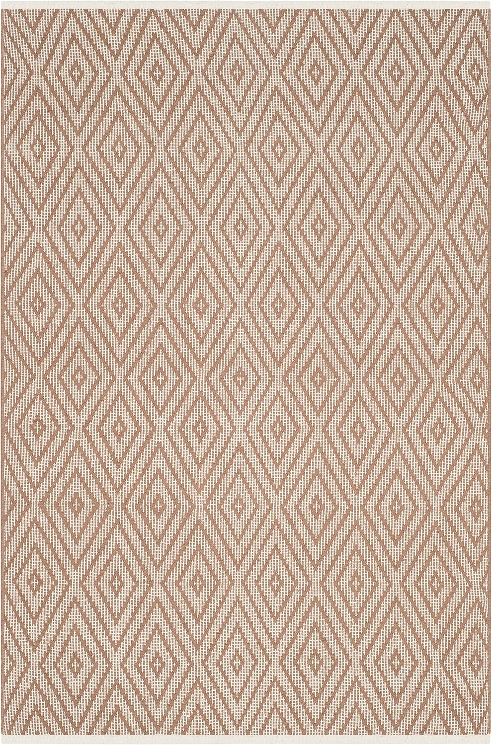 SAFAVIEH Montauk Collection Accent Rug - 3' x 5', Beige & Ivory, Handmade Trellis Cotton, Ideal for High Traffic Areas in Entryway, Living Room, Bedroom (MTK811E)