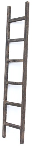 BarnwoodUSA Rustic Farmhouse Decorative Ladder - Our 4 ft Ladder can be Mounted Horizontally or Vertically and is Crafted from 100% Recycled and Reclaimed Wood | No Assembly Required | Rustic Red