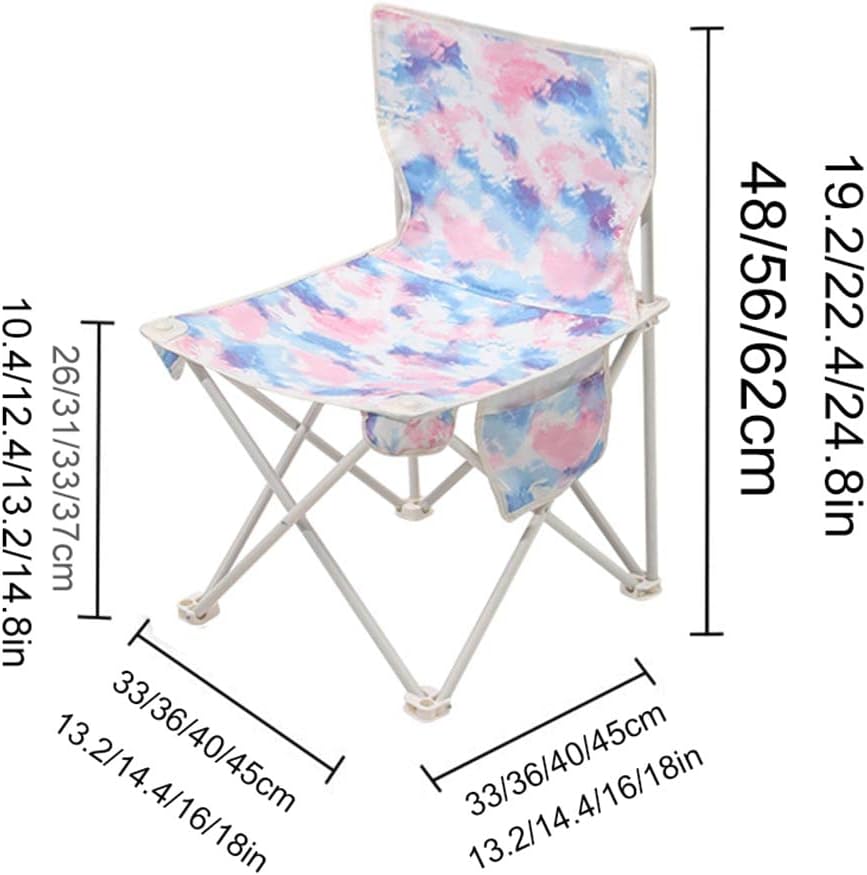 Camping,Compact Camping Chair, Folding Small Camp Chair with Side Pocket, Ultra-light Beach Chair, for Picnic/lounge/patio, 4 Size