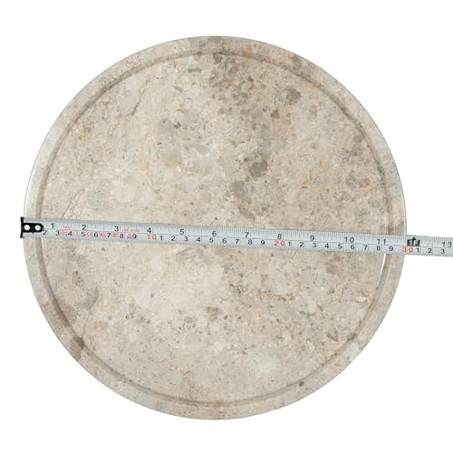 Round Natural Marble Vanity Tray, 11.8x11.8x0.8inch, Marble Trays for Decor/Kitchen Counter/Bathroom Countertop/Coffee Table Vanity Tray, Crystal White