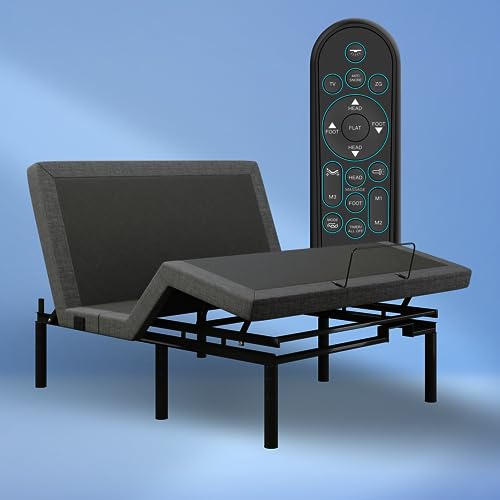 iDealBed 5i Custom Adjustable Bed Base, Wall Hugger, Massage, Zero-Gravity, Dual USB Charger, One Touch Comfort, Programmable Memory, Night Light, Advanced Smooth Silent Motion (Full)