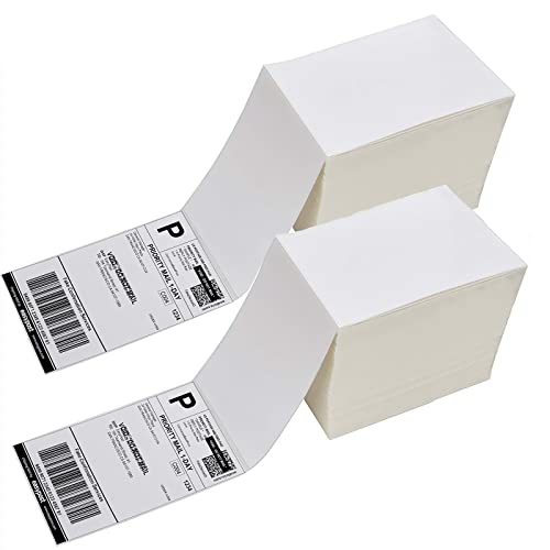 Fanfold 4x6 Thermal Labels, 8 Pack of 8000 Folding Labels Commercial Grade Shipping Labels for Zebra Rollo MUNBYN POLONO Thermal Printer