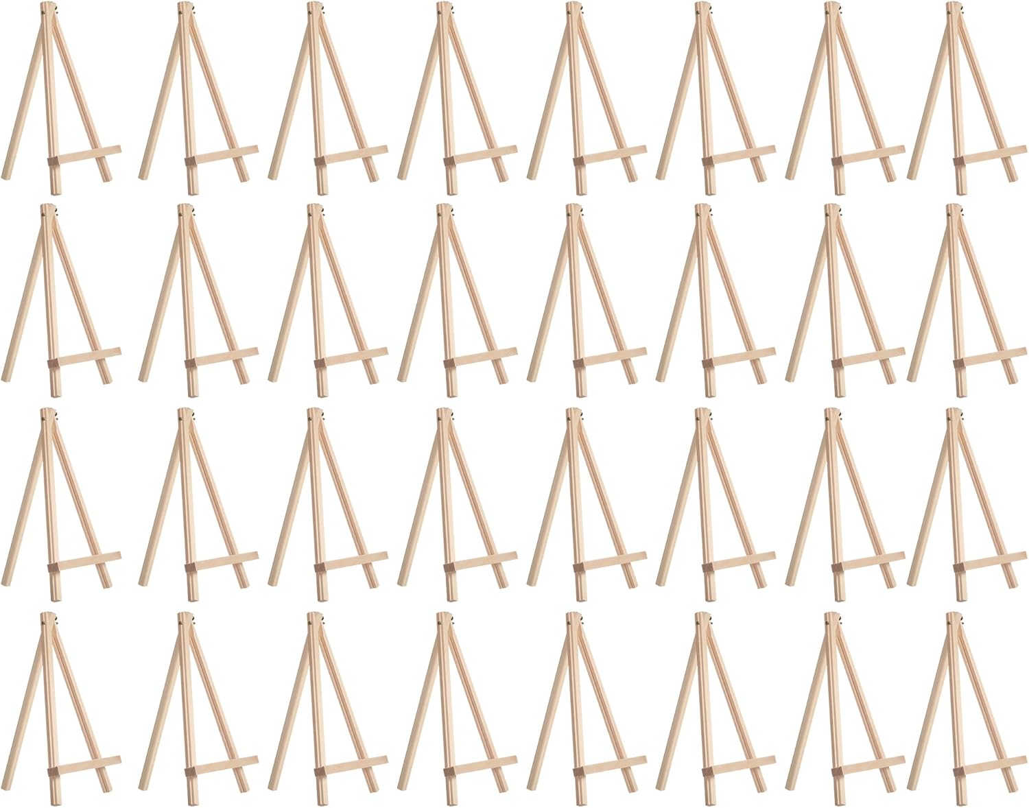 48 Pcs Mini Wooden Easels for Painting Canvas Wood Display Easel Artist Easel Art Painting Easel Stand Tabletop Easel Triangle Card Stand for Wedding Artist Adults Students Kids (12 Inch)