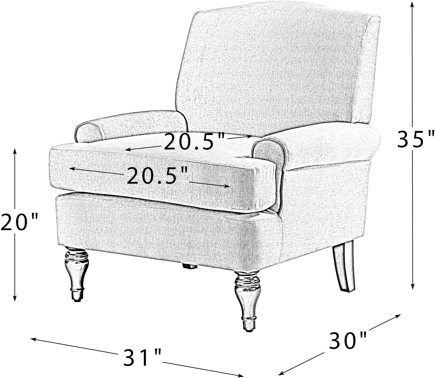 HULALA HOME Dani Wooden Upholstered Armchair with Recessed Arms Set of 2 by BIRD