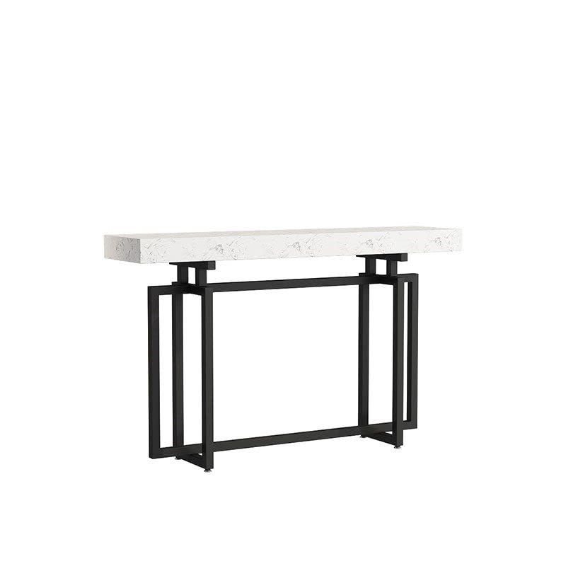 CraftThink Console Table for Entryway Hall, Modern Accent Table Entryway Hallway Tables Narrow Sofa Table for Living Room, Stable Metal Frame, Black Gold 39